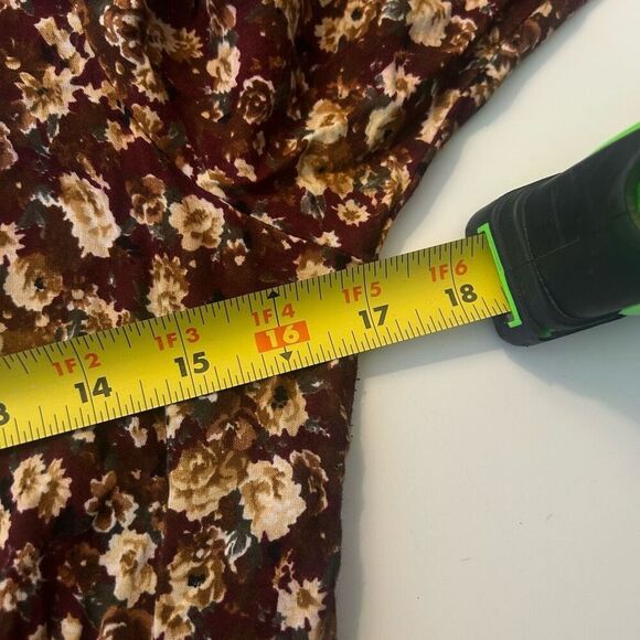 Vintage Byer Too Cottagecore Country Floral Button Front Midi Dress Women's 11 - Picture 9 of 12